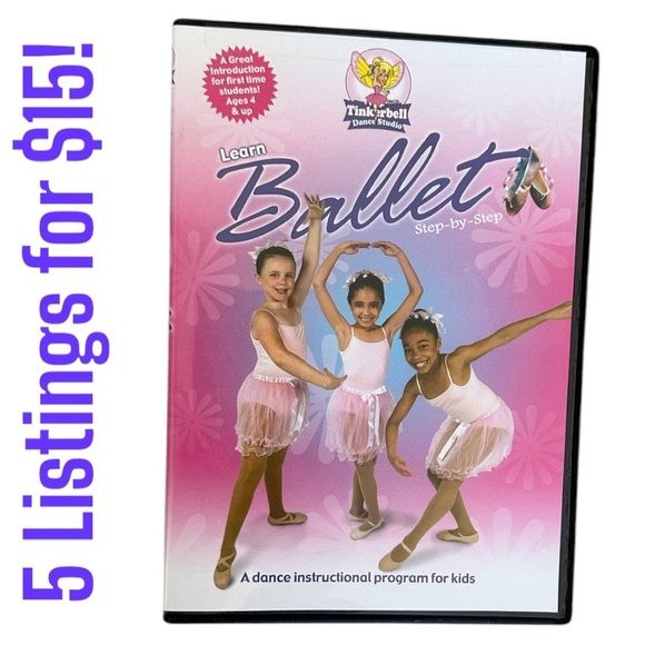 Tinkerbell’s Learn Ballet Step by Step DVD Ages 4+ Children’s Like New - Picture 1 of 7